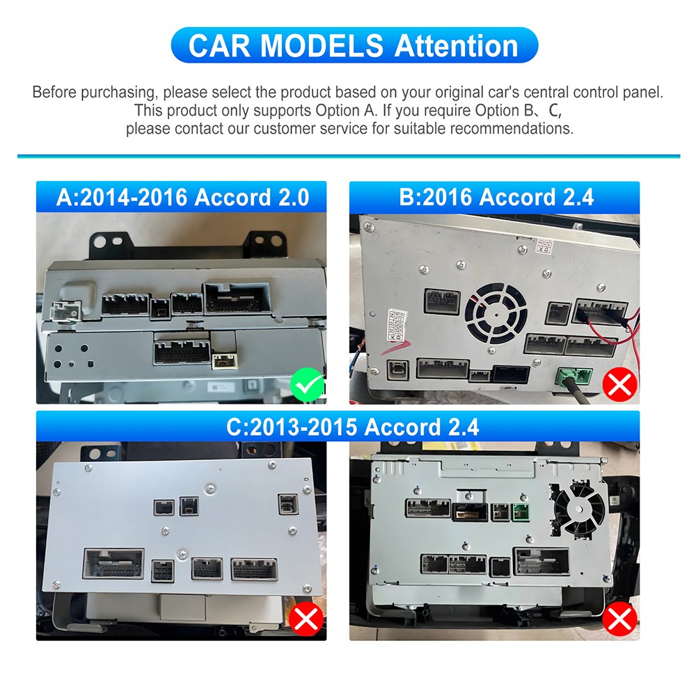 4+64G For Honda Accord 2013-2015 Car Stereo Radio Apple Carplay Android 15