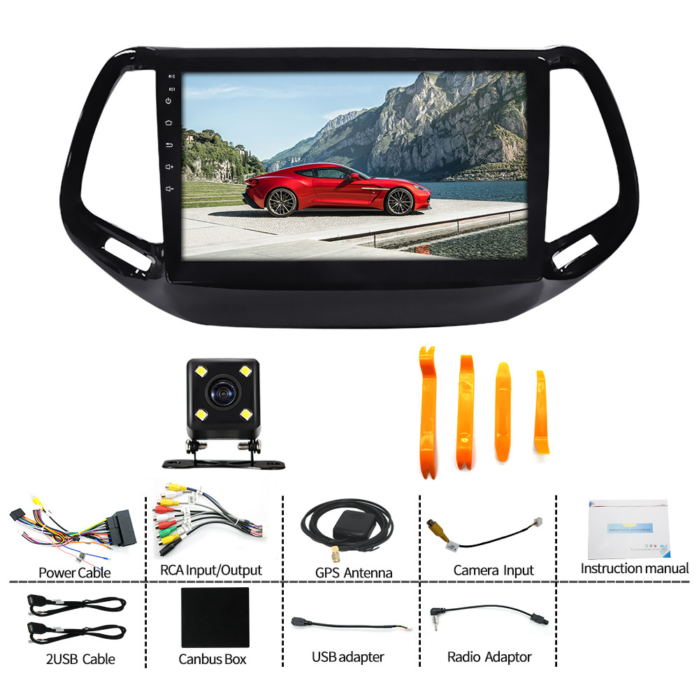 For 2017-2019 Jeep Compass 10″ Wifi Carplay Car Radio ANDROID 13 GPS Navi