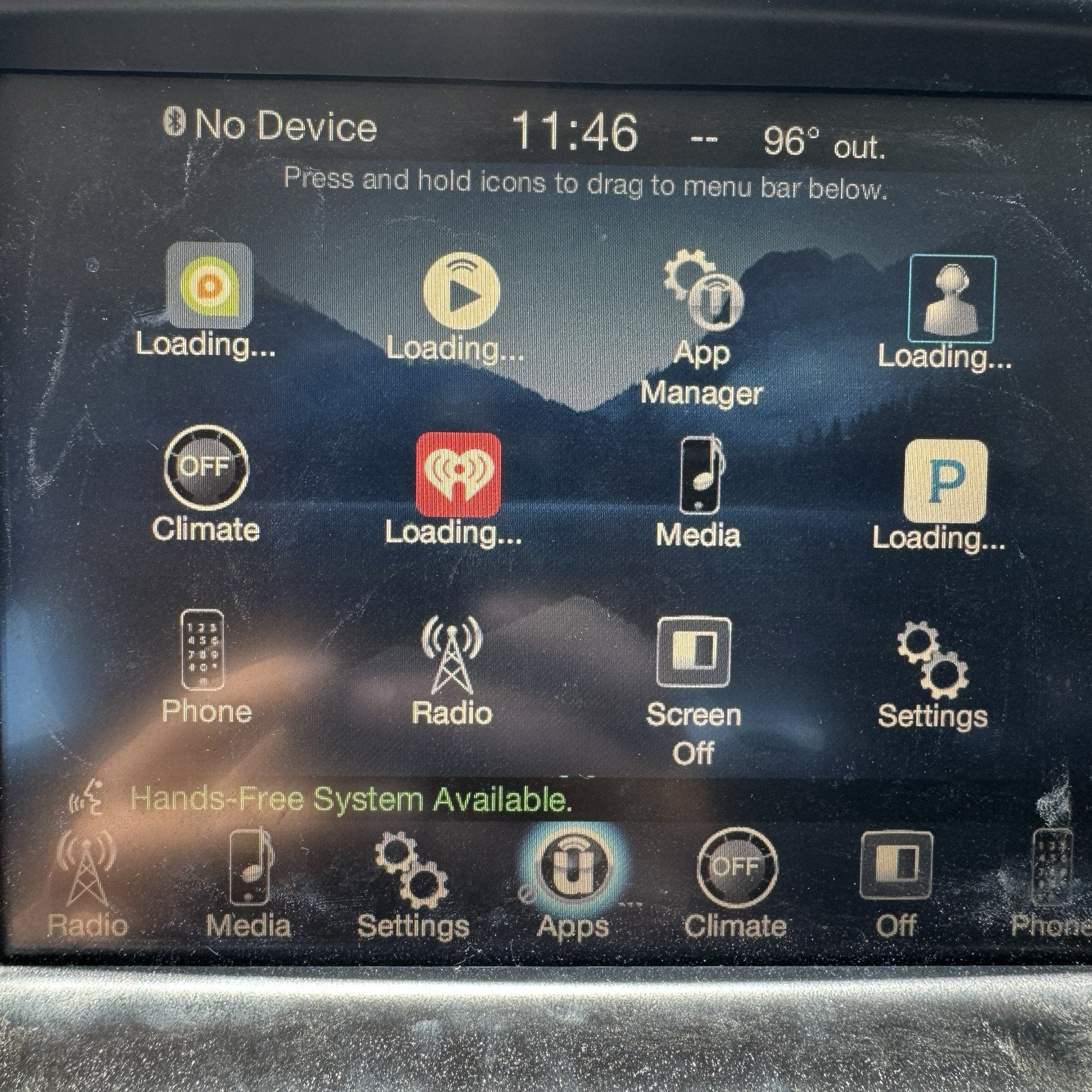 2015 Chrysler 200 Info Media Display Screen Head Unit VP3 NA W/ Air Vents OEM