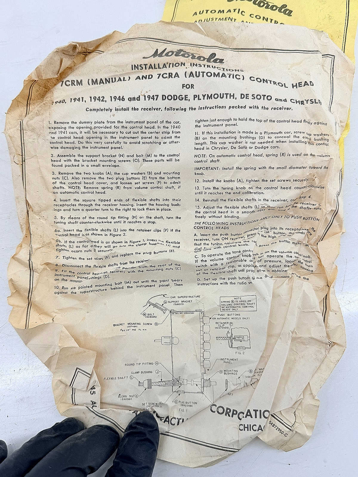 NOS 1940 – 1942 1946 – 1948 DODGE PLYMOUTH CHRYSLER MOTOROLA 7CRA RADIO HEAD