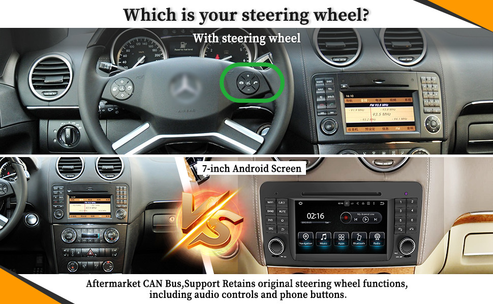 7 inch Radio for Mercedes ML W164 ML 300 GL X164 CarPlay Andriod Auto Navi DVD