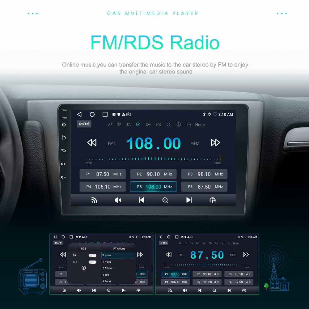 For Subaru Forester Impreza 2007-2013 Car Stereo Radio 2+64GB Wireless CarPlay