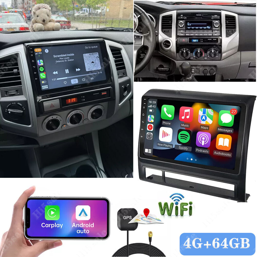 For Toyota Tacoma 2005-2013 Apple CarPlay Android 13 Car Stereo Radio GPS 4+64GB