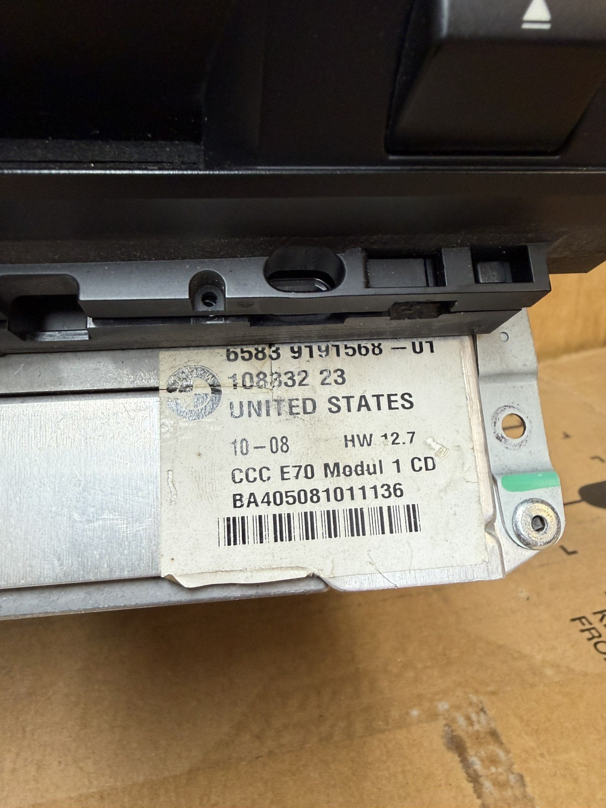 BMW E70 X5 E71 X6 CCC Professional Navigation DVD Radio Head Unit 9191568