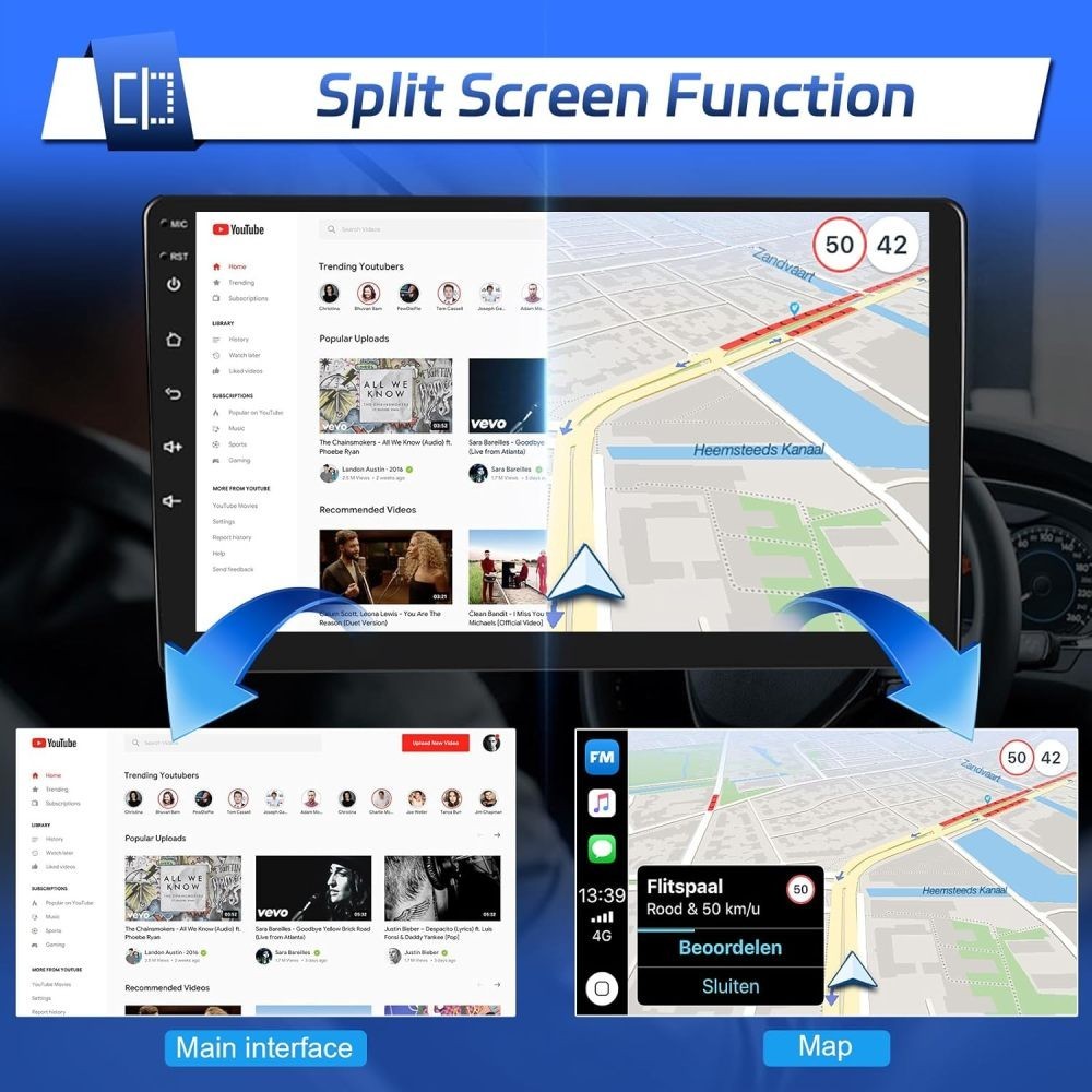 For 2012 Honda Civic Android 15.0 Apple Carplay Car Stereo Radio NAVI WIFI W/Cam