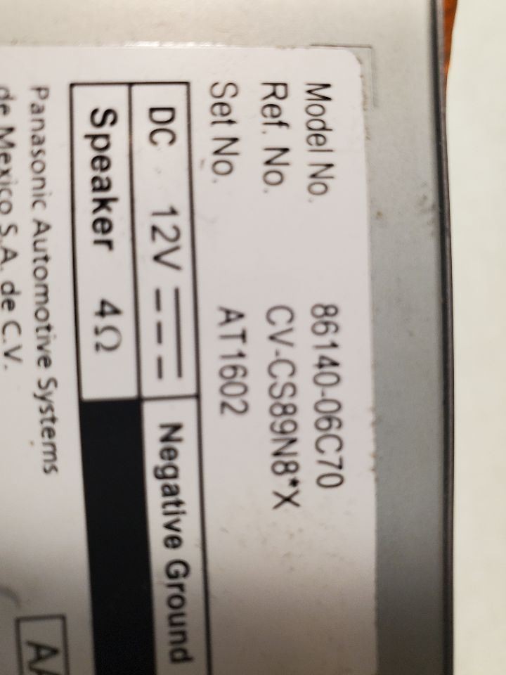 Audio Equipment Radio Display And Receiver ID 86140-06C70 Fits 20 CAMRY 54747
