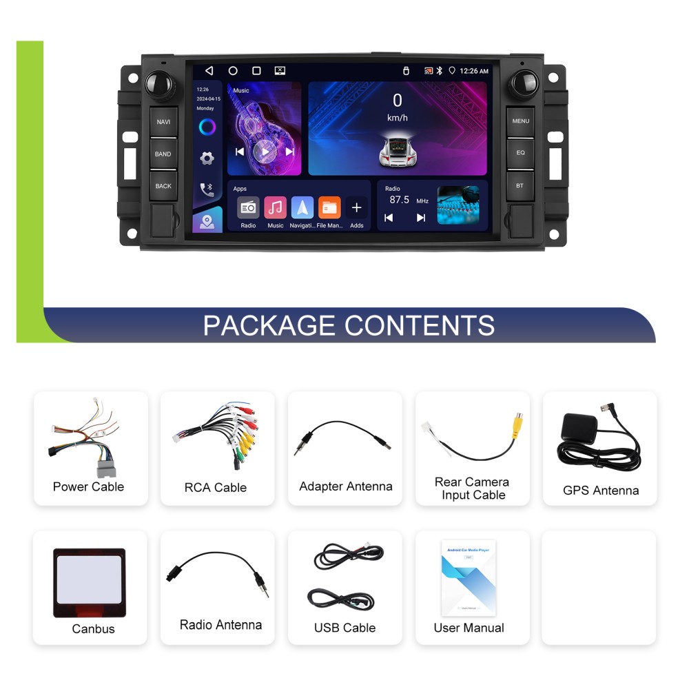 4+64GB For 2009-2012 Dodge Ram Android 15.0 Carplay Car Stereo Radio GPS Navi FM