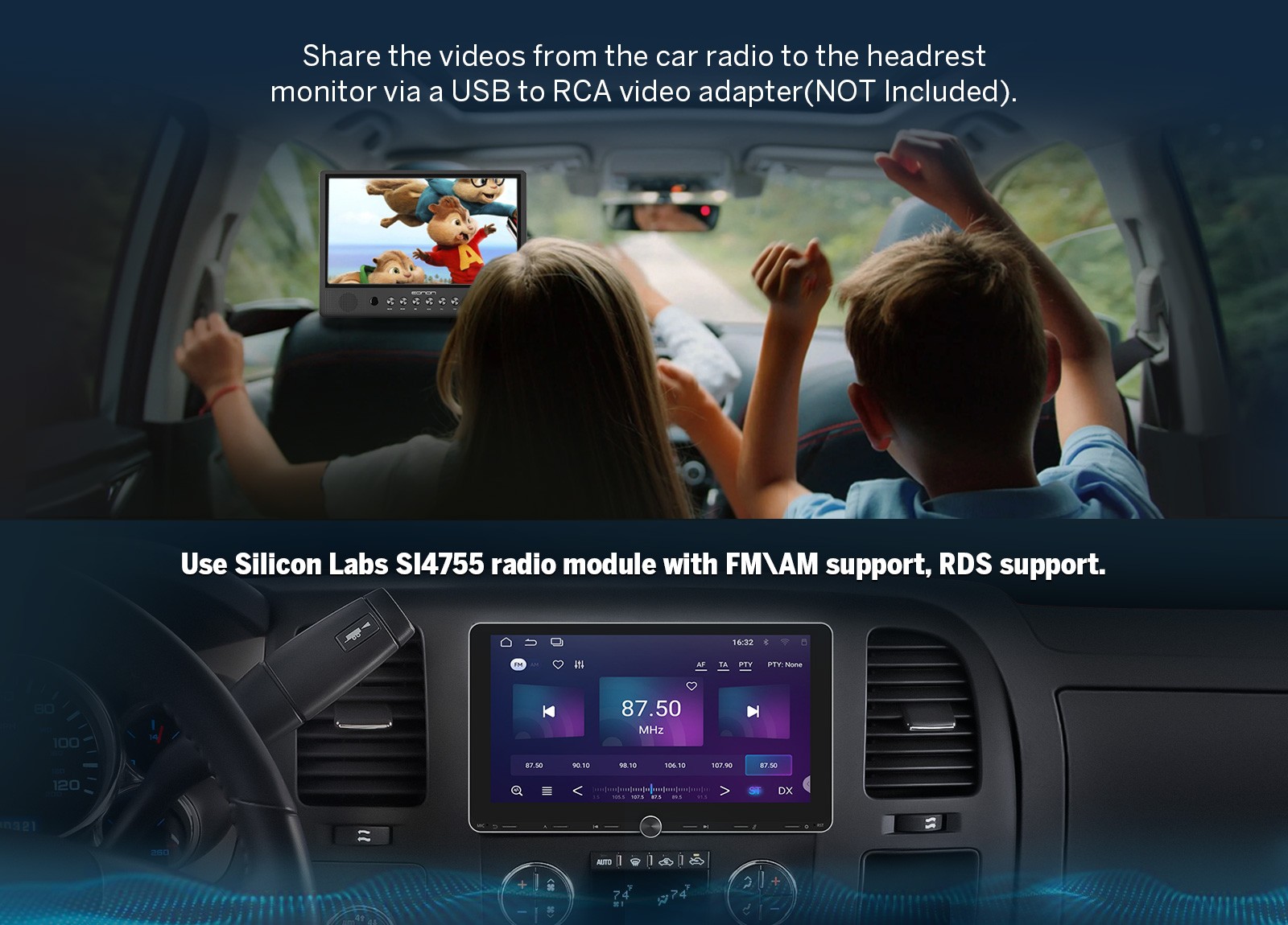 Android Auto 10.1″ IPS Car Dash GPS FM Radio Stereo Apple CarPlay Bluetooth WiFi