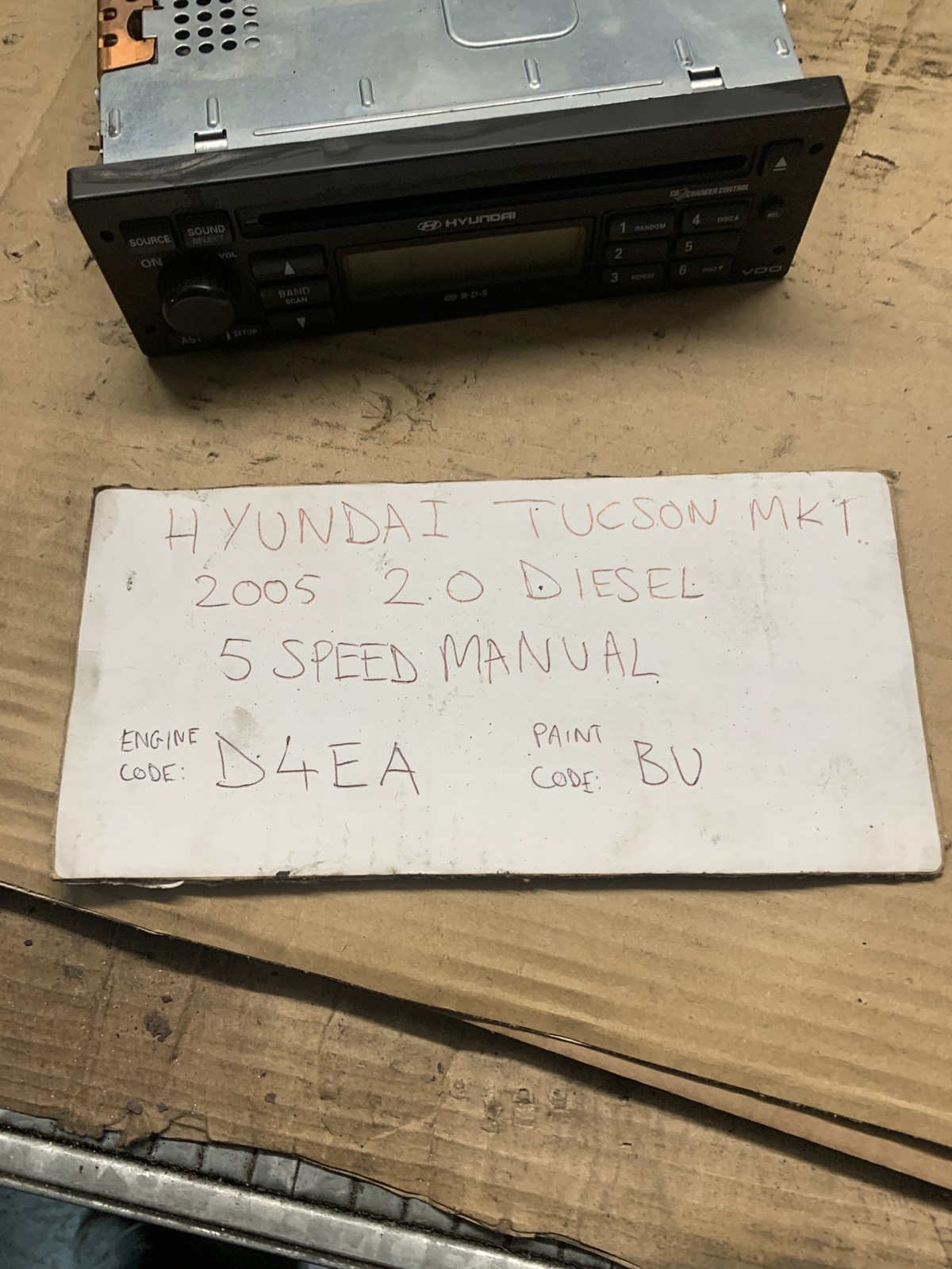 Hyundai Tucson Mk1 2005 2.0 Diesel D4EA Radio Stereo CD Player VDO