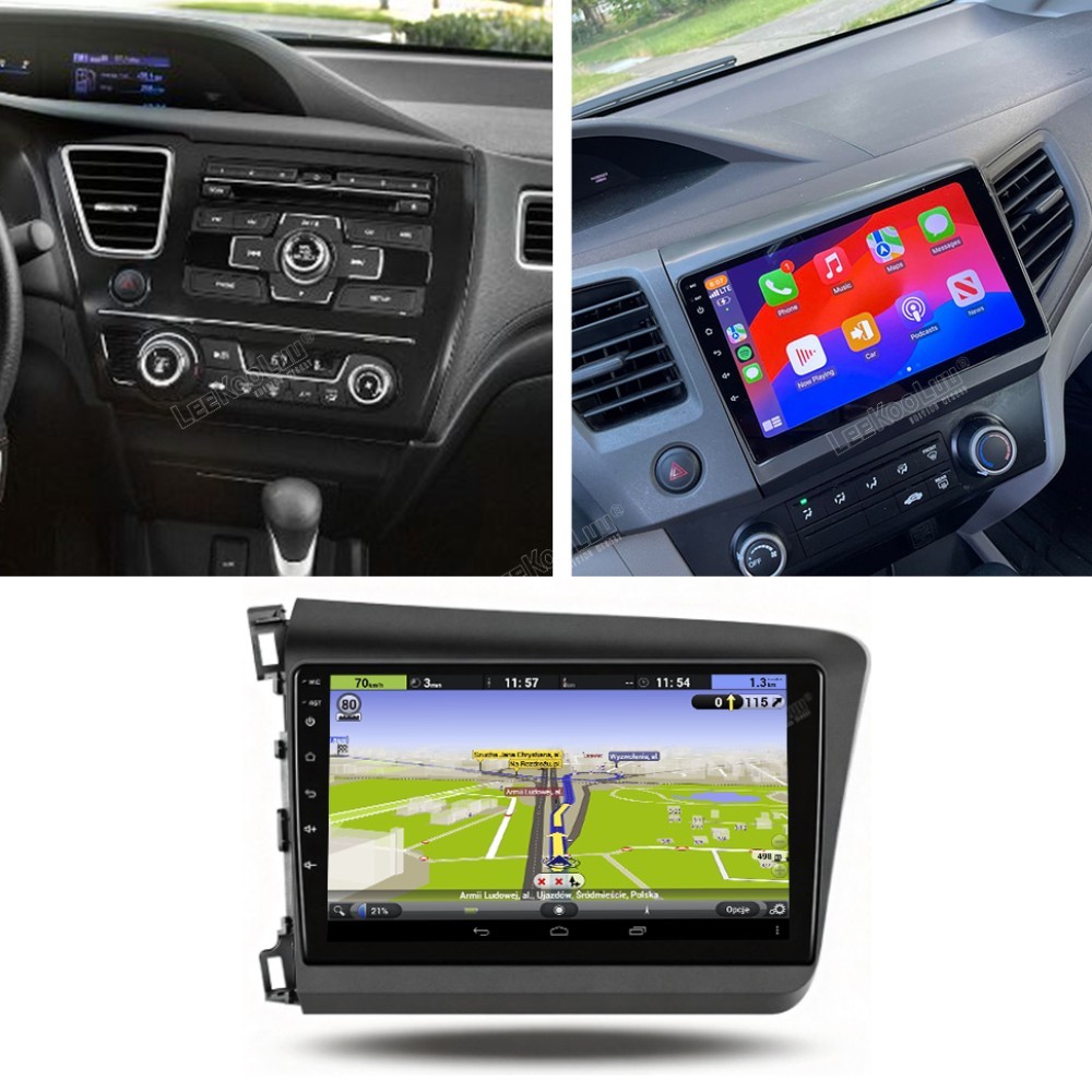 For 2012 Honda Civic Android 15.0 Apple Carplay Car Stereo Radio NAVI WIFI W/Cam