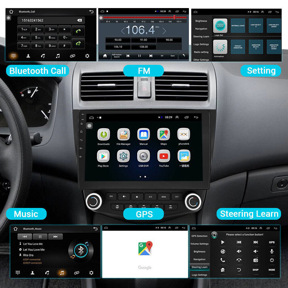For Honda Accord 7 2003-2007 Apple CarPlay Auto Android 13 Car Radio Stereo Wifi