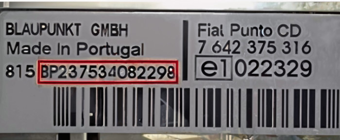 BLAUPUNKT RADIO CODE UNLOCK STEREO FITS CARS NISSAN BMW FIAT FORD 15 PIN SERVICE