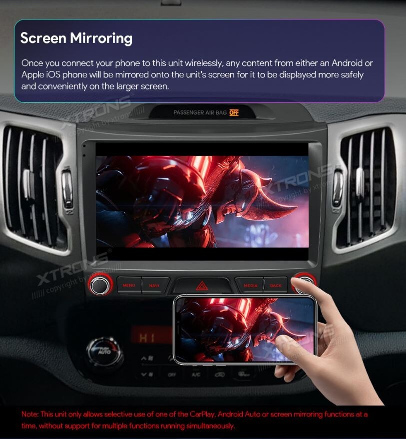 CAR TABLET FOR KIA SPORTAGE ANDROID 13 Octa Core 9″ with 4GB 64GB ROM Memory
