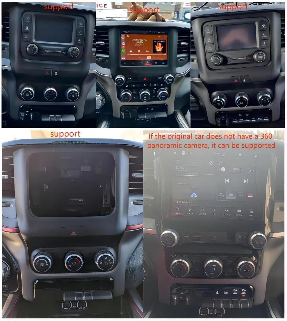 Car Radio for Dodge Ram 1500/2500/3500 (2019-2023) Stereo Upgrade 12 inch