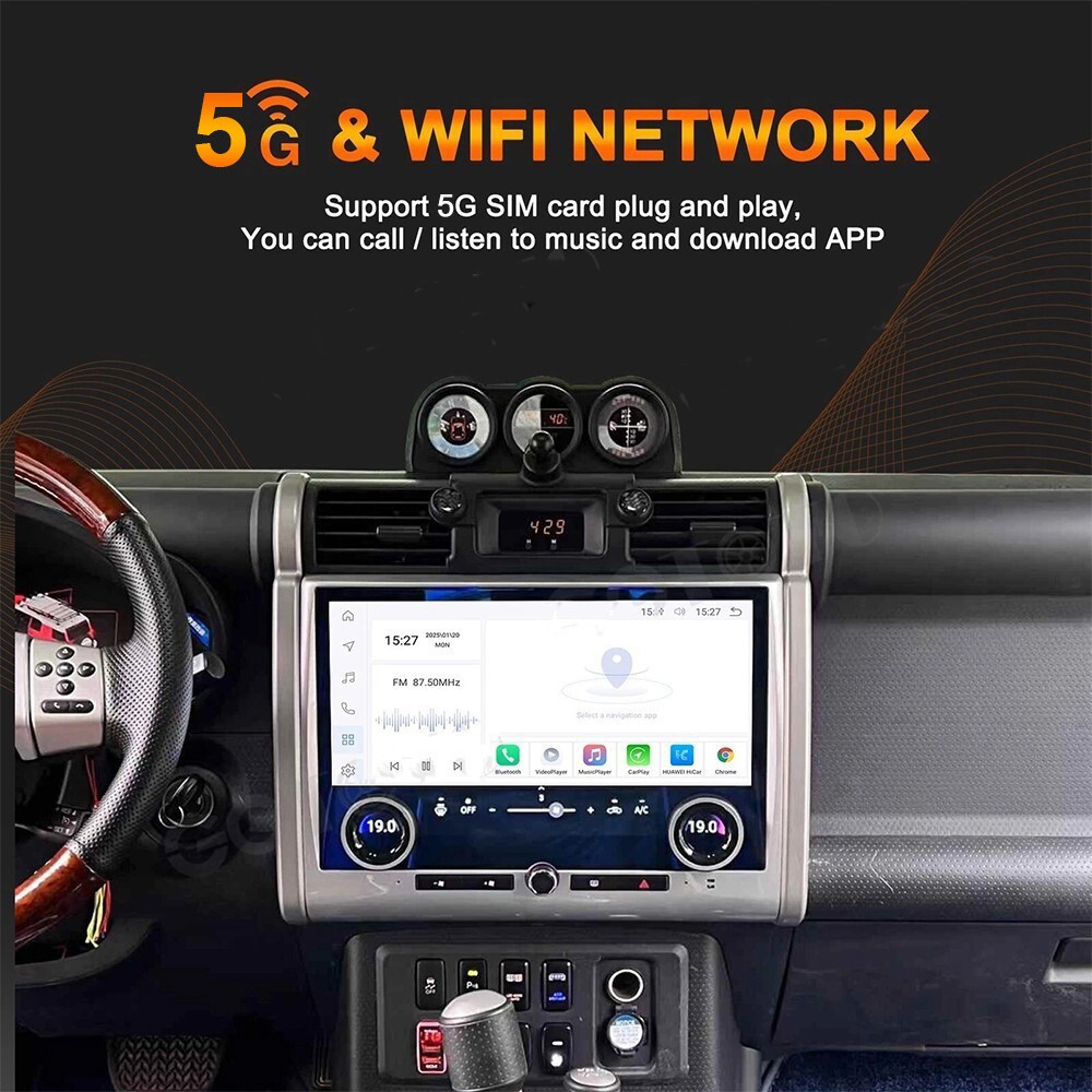 4+64G For 2007-2022 Toyota FJ Cruiser 13.3″ Carplay Stereo Radio Android 15 GPS