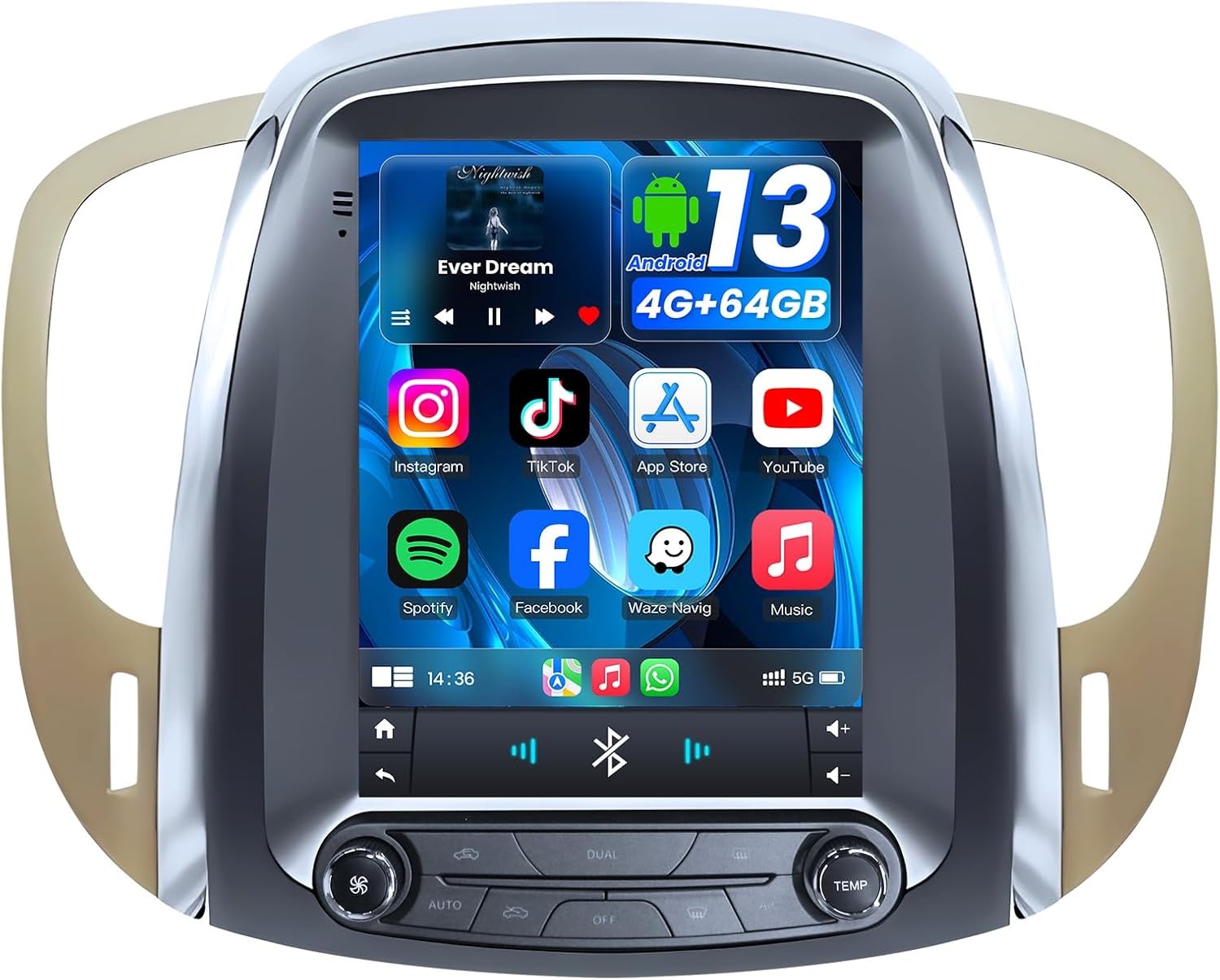 9.7″ 4+64G Car Radio Carplay for 2010-2013 Buick Lacrosse Stereo Auto SWC Navi