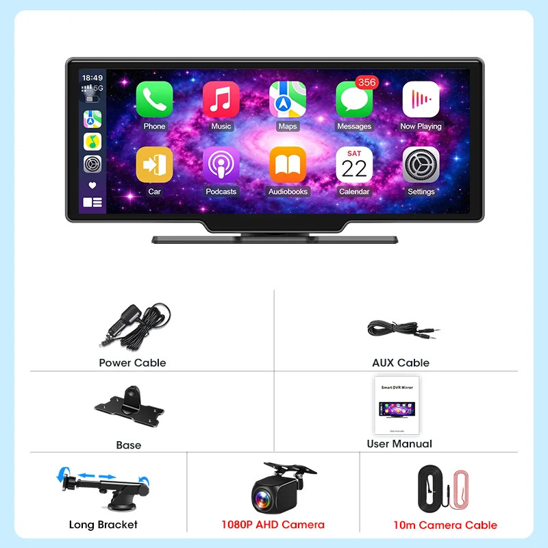 Universal Portable 10.26 Inch Car Intelligent System for 5G WIFI Plug and Play