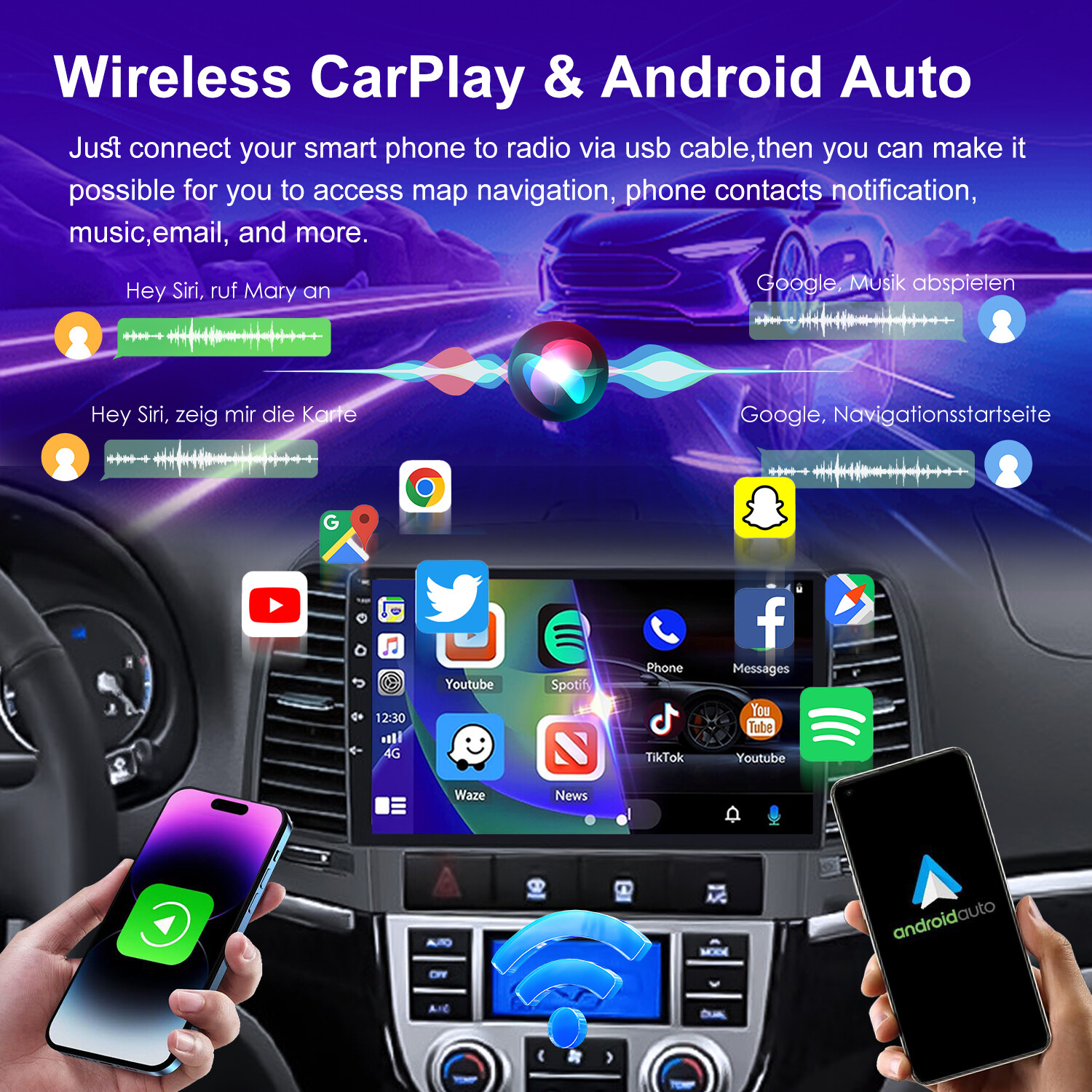 *6G+128GB* Car Stereo Radio For Hyundai Santa Fe 2 2006-2012 Android 14 GPS DSP