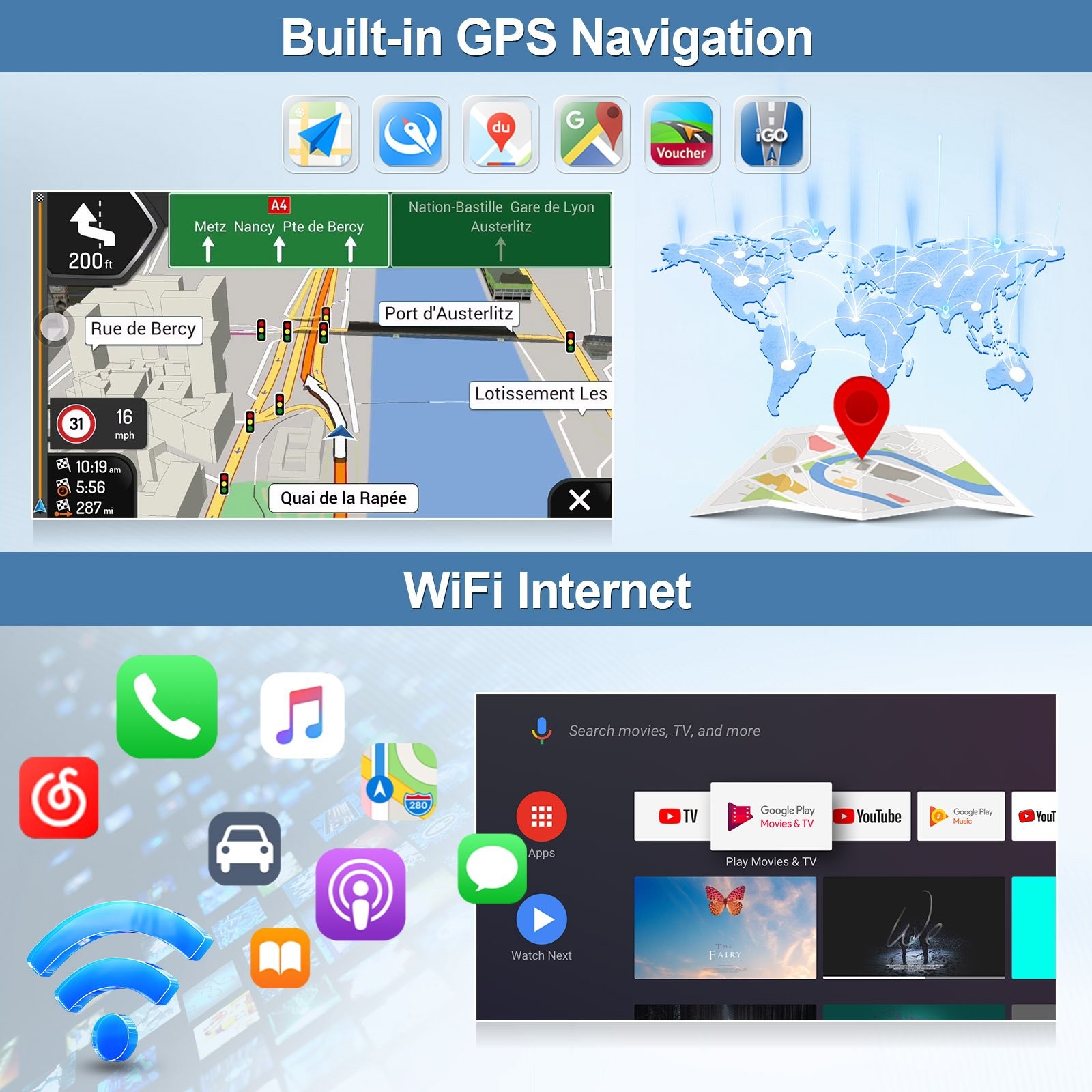 Car Stereo Radio For Ford F150 2009-2014 F-150 Apple Carplay Android 15 GPS Navi