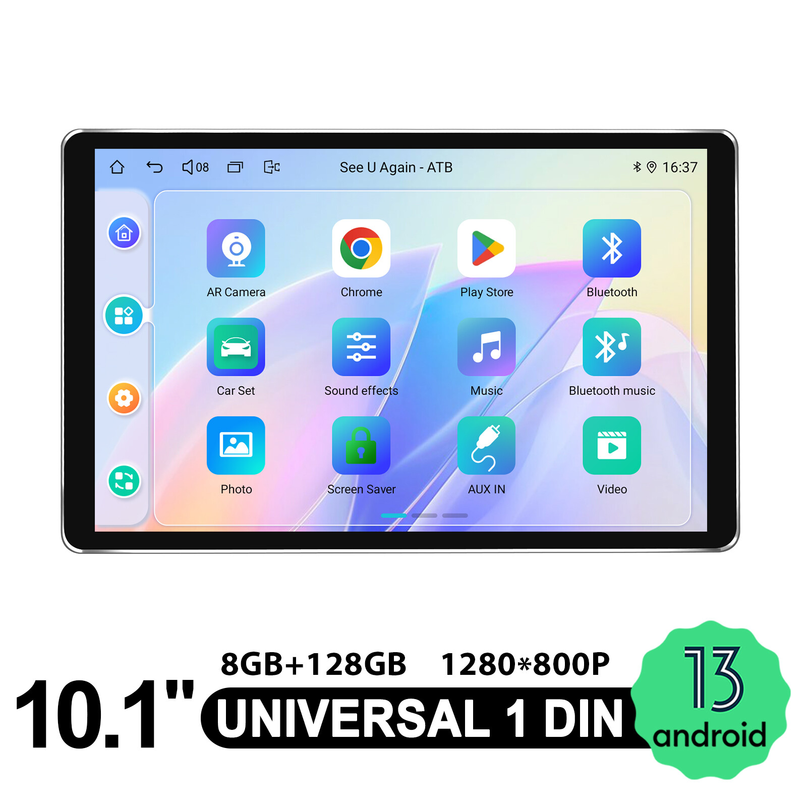 JOYING 10.1in Wireless CarPlay Android 13 Car Stereo 8+128GB Single Din GPS 4G