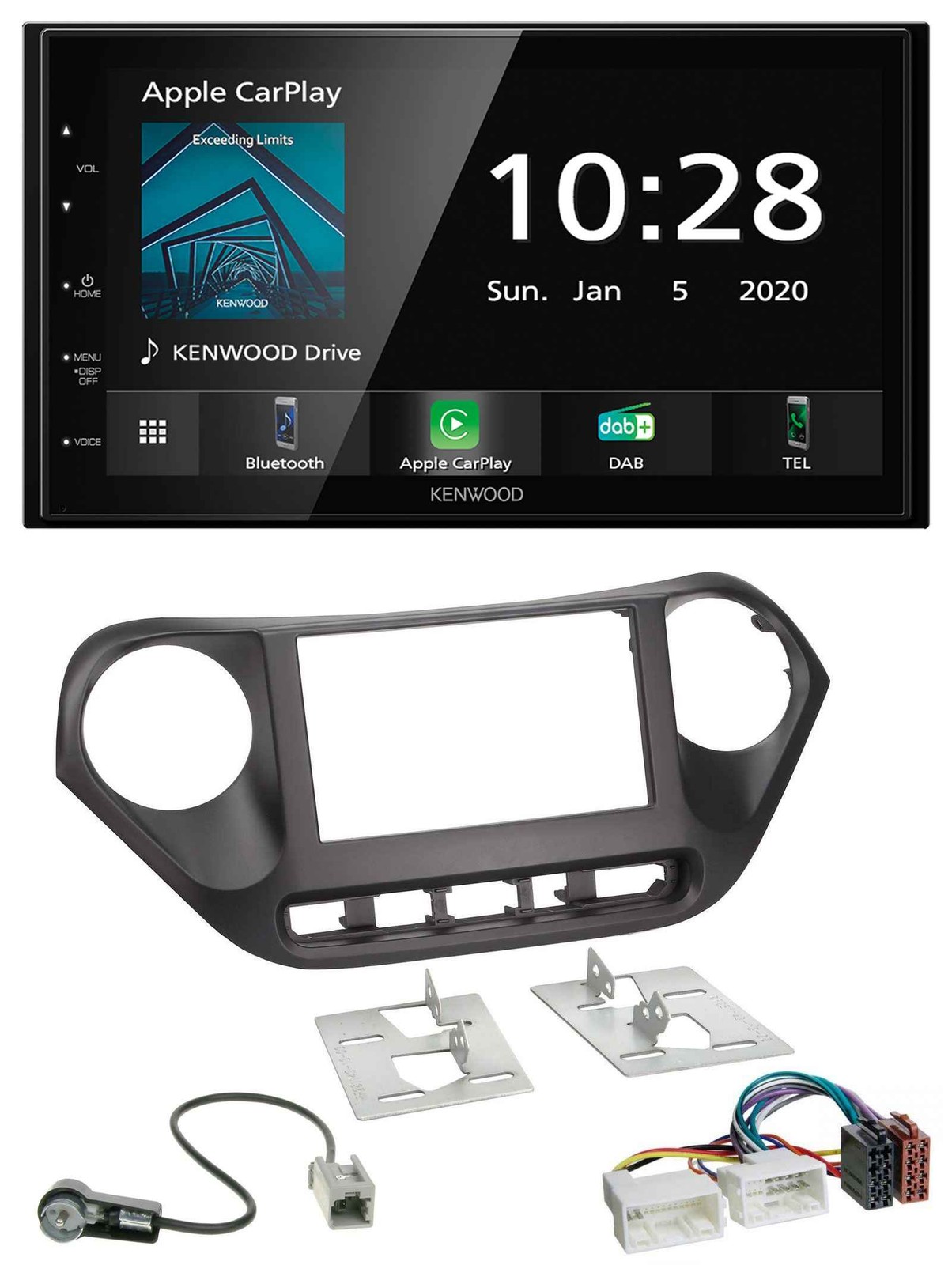 Kenwood Bluetooth MP3 DAB USB 2DIN Car Stereo for Hyundai i10 (2013 onwards)
