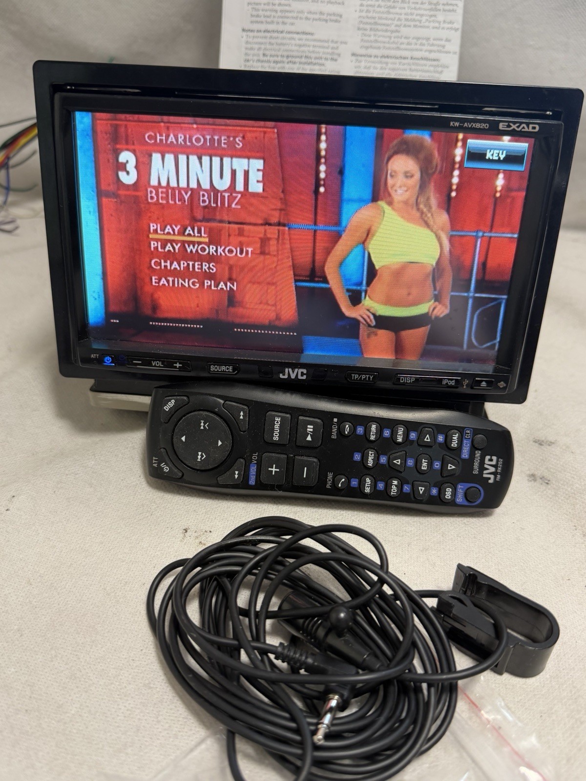 JVC EXAD KW-AVX820 DVD RECEIVER 7″ TOUCH SCREEN MONITOR BLUETOOTH MP3 USB REMOTE