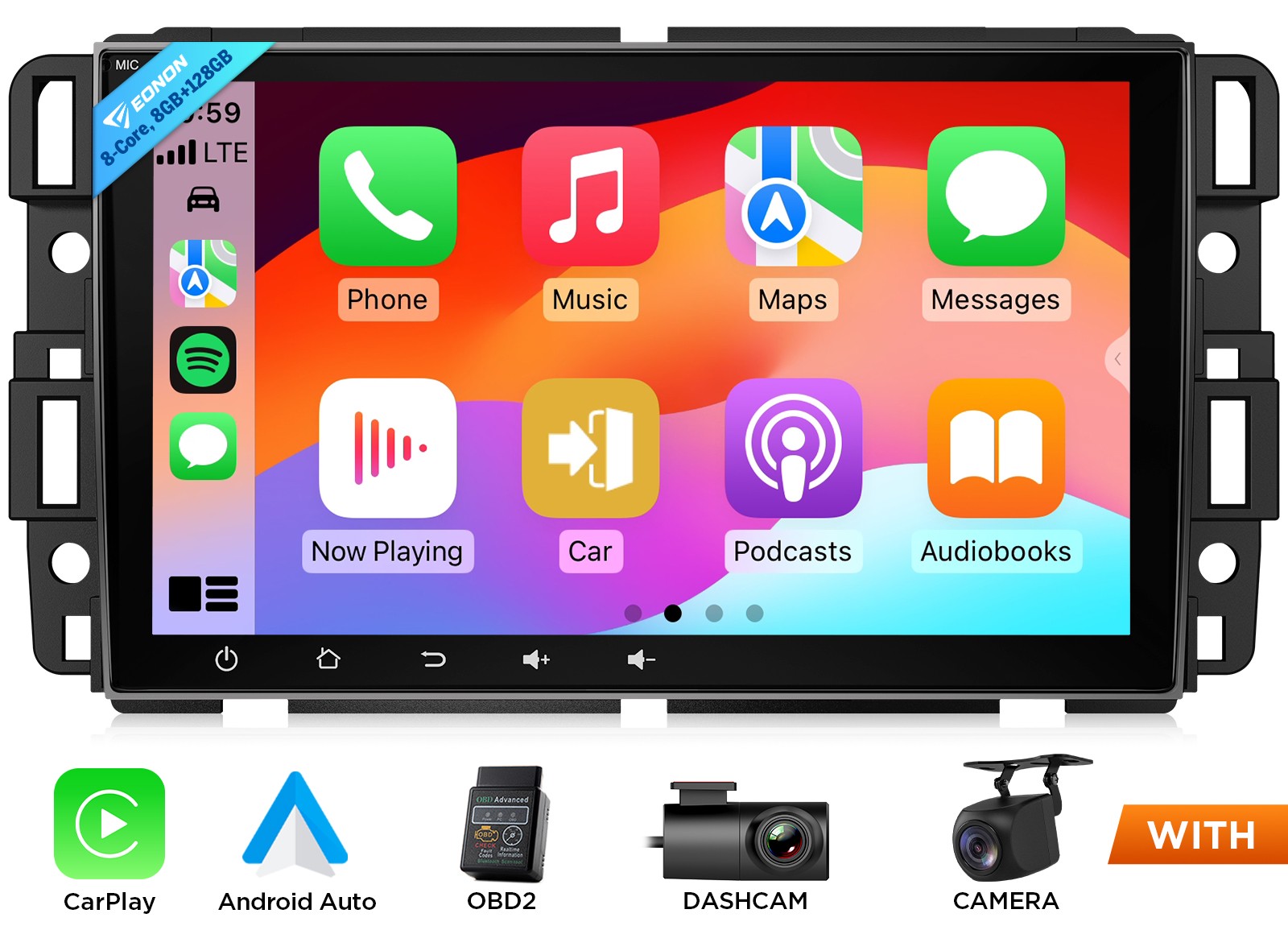 8″ Car Stereo 8+128 Android Wireless CarPlay For Silverado Tahoe Yukon DSP WiFi