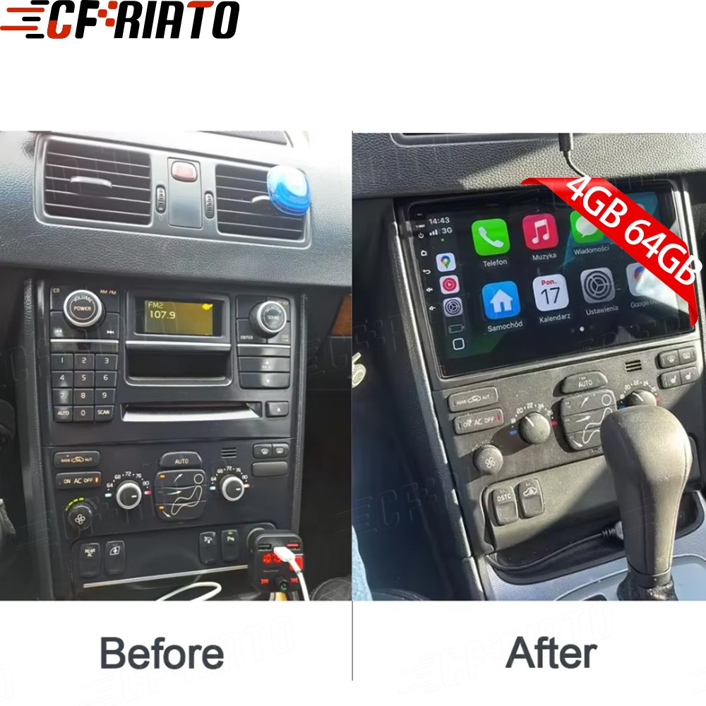 4+64GB For Volvo XC90 2004-2014 Android15 Car Stereo Radio GPS WIFI Navi Carplay