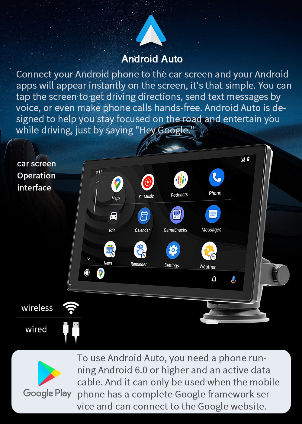Car Radio MP5 Player For Apple CarPlay Bluetooth Mirror Link Built-in Speaker