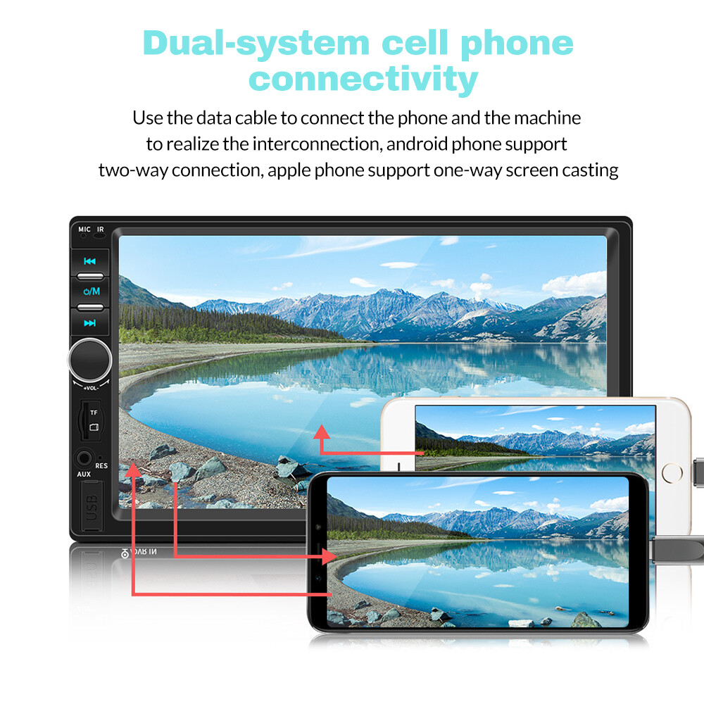2 Din 7″ Car Stereo Mirrorlink-GPS Bluetooth Radio Car MP5 Player+Rear Camera