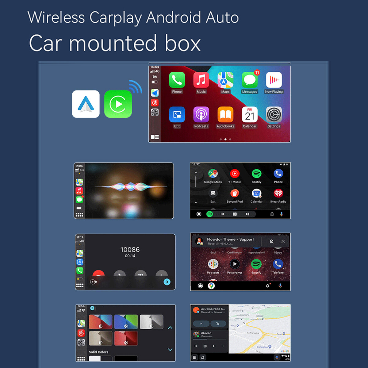 2025 Wireless Carplay Adapter Android Auto Adapter USB Car Dongle Connect Box_