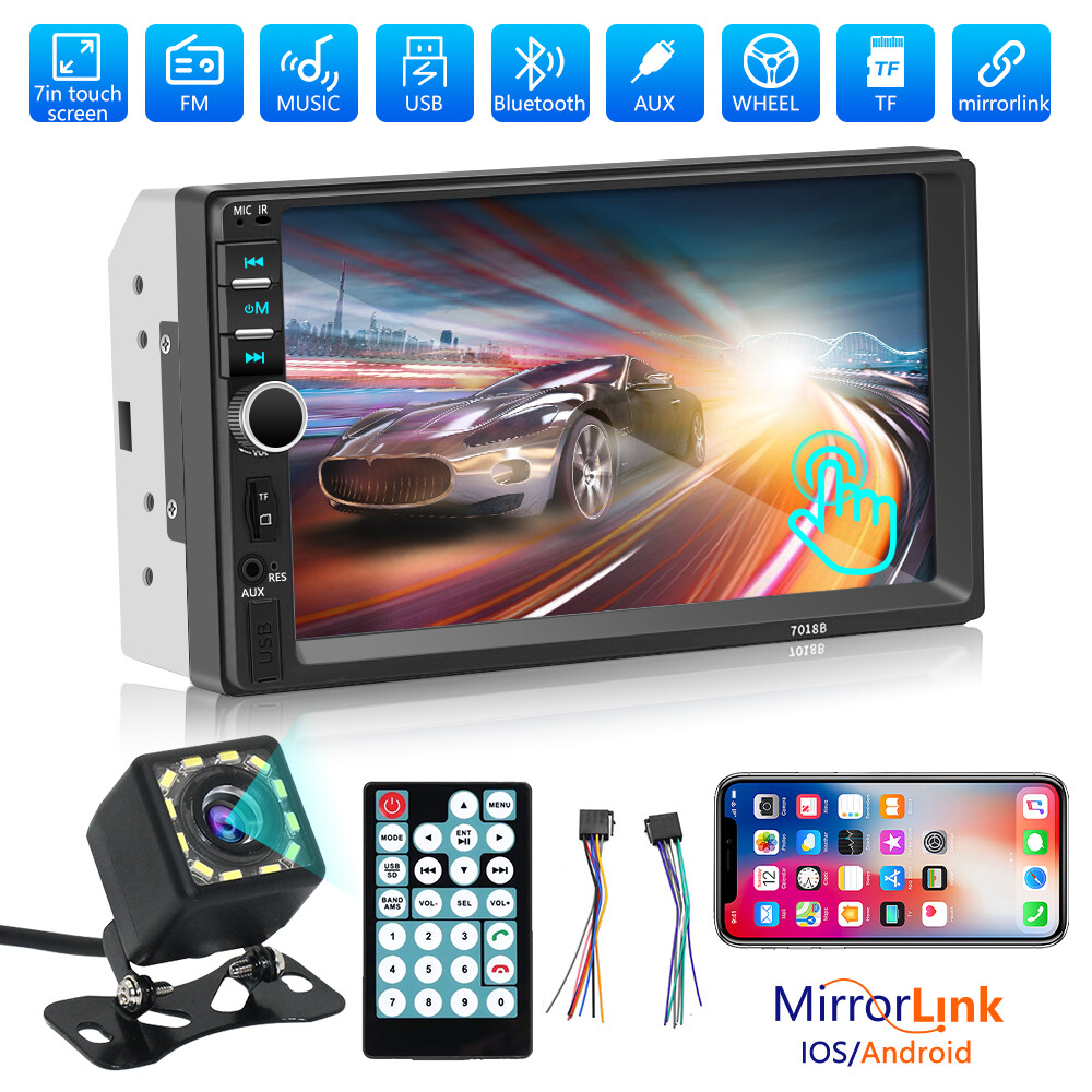 Radio Estereo De Pantalla Coche Carro Auto MP5 Tactil 2 DIN Bluetooth Con Camara