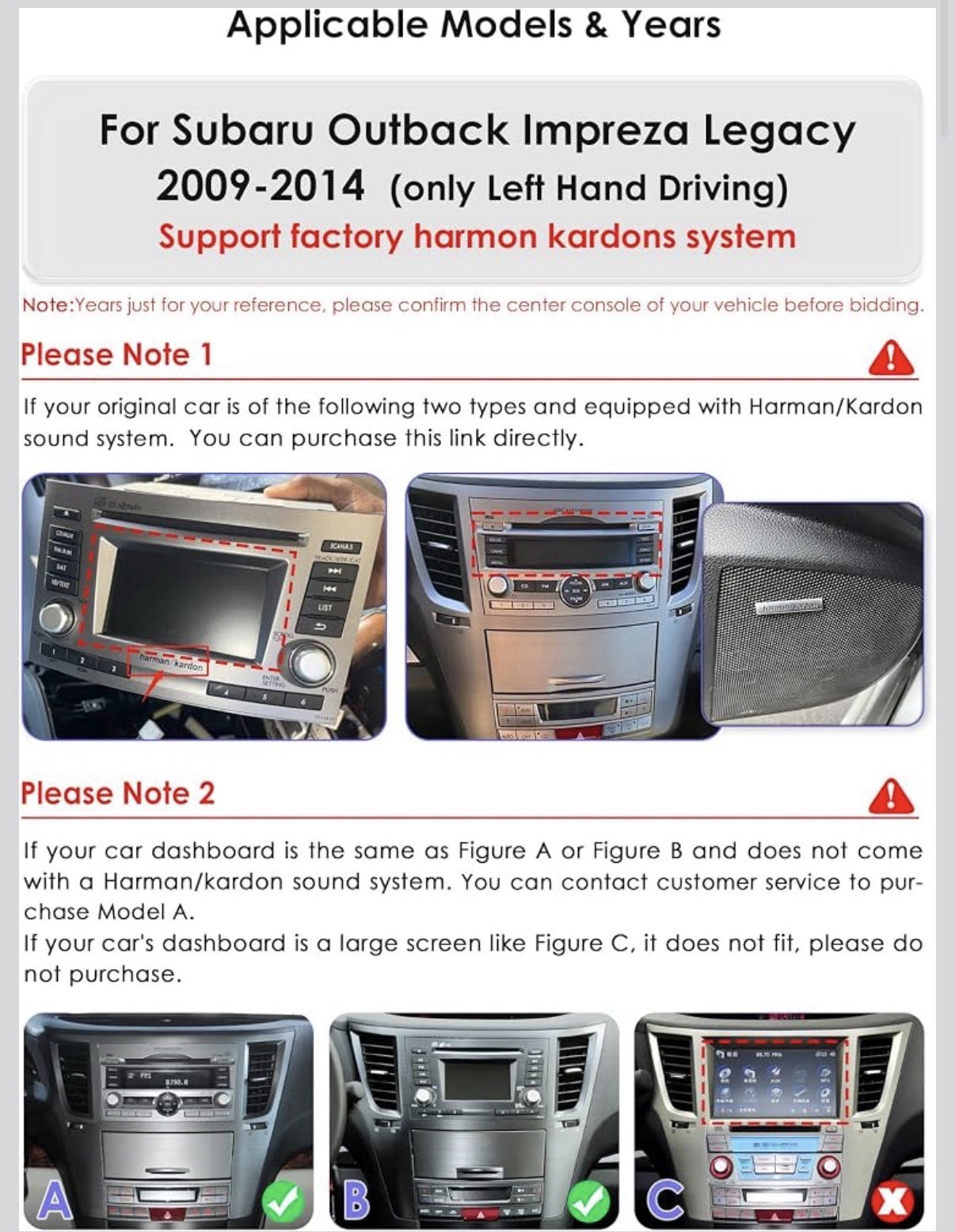 Carplay for Subaru Legacy Outback Impreza 2009-2014 Android Auto Car Radio GPS