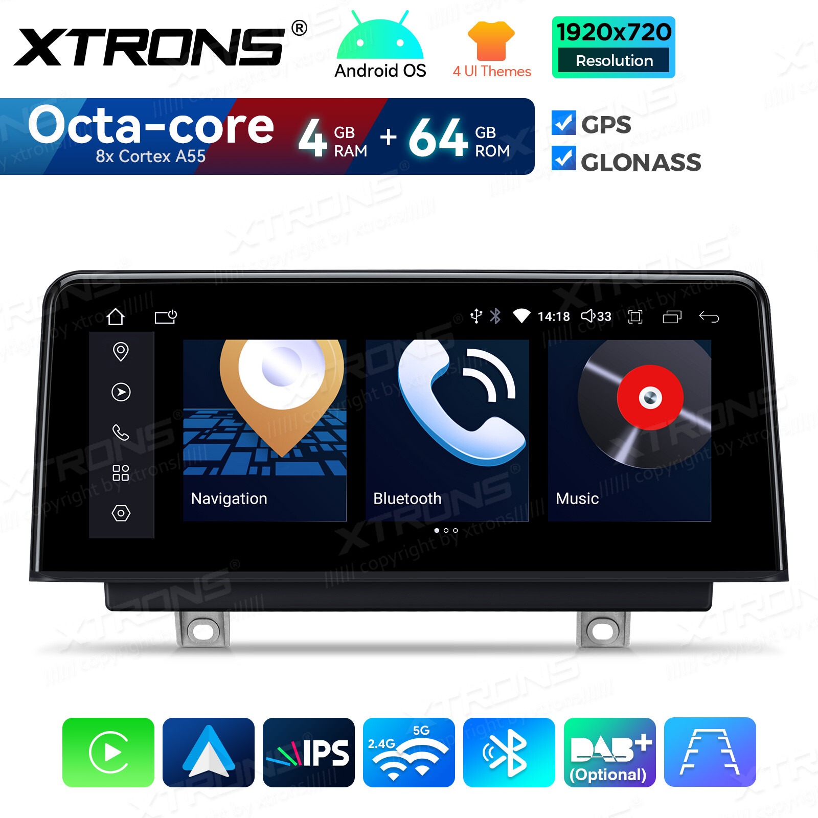 8Core Car Stereo CarPlay Android 14 GPS Navi For BMW 1/2 er F20 F21 F22 F23 NBT