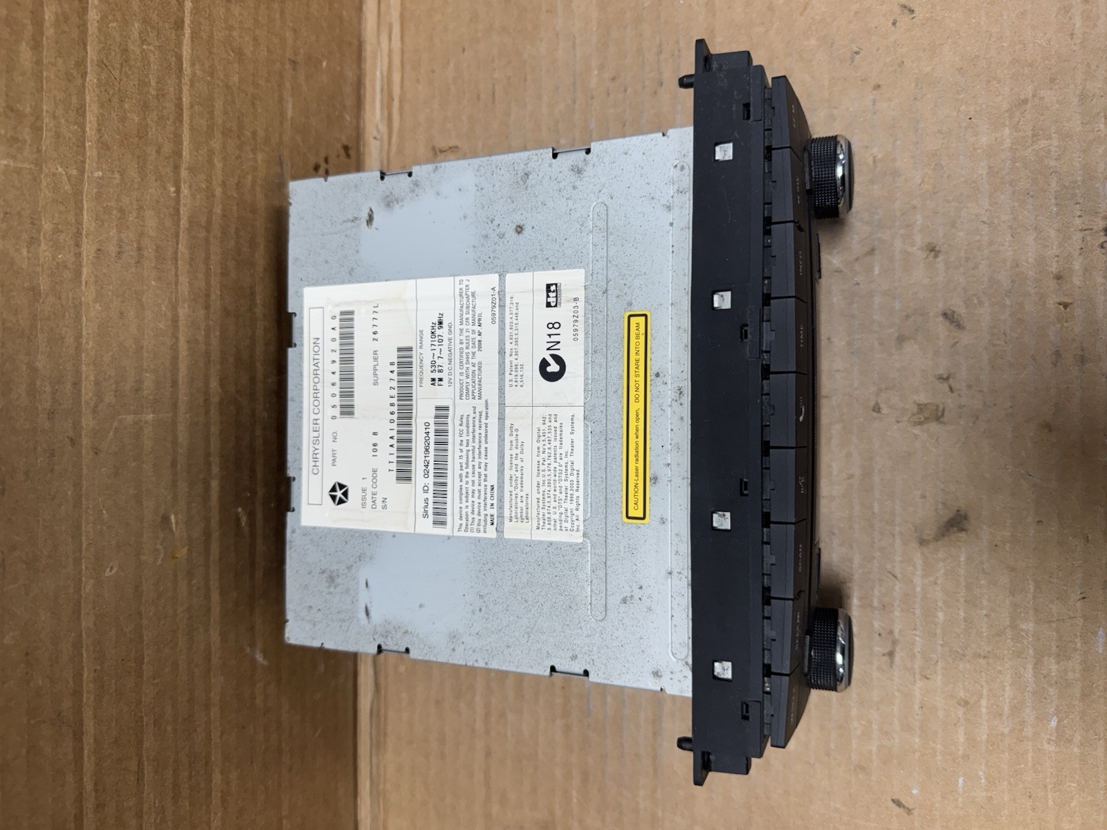 CHRYSLER DODGE JEEP 05064920AG OEM RES AM-FM 6 CD SAT RADIO FREE SHIP TESTED!