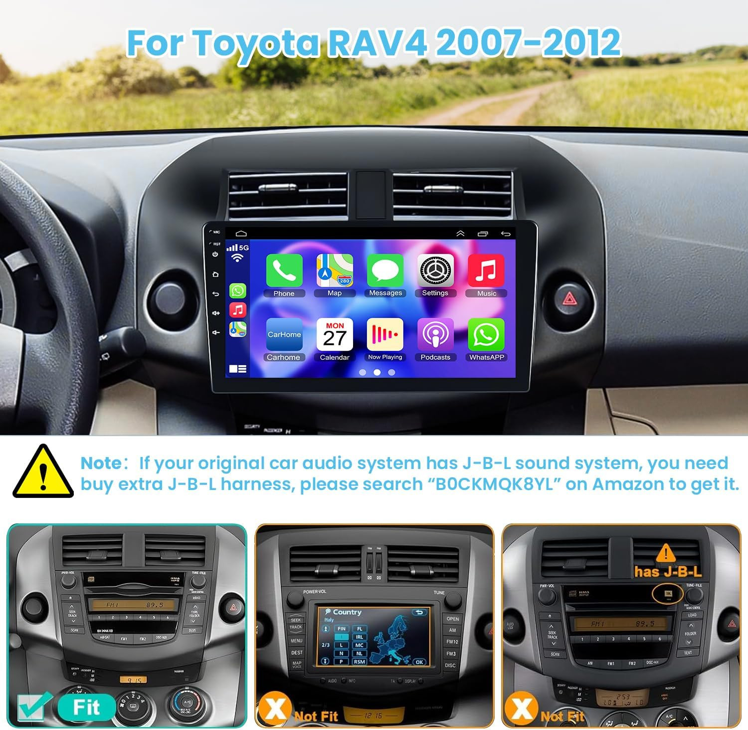 FOR TOYOTA RAV4 2009-2013 CARPLAY CAR RADIO ANDROID 15 NAVI GPS DSP🌟6GB+128GB🌟