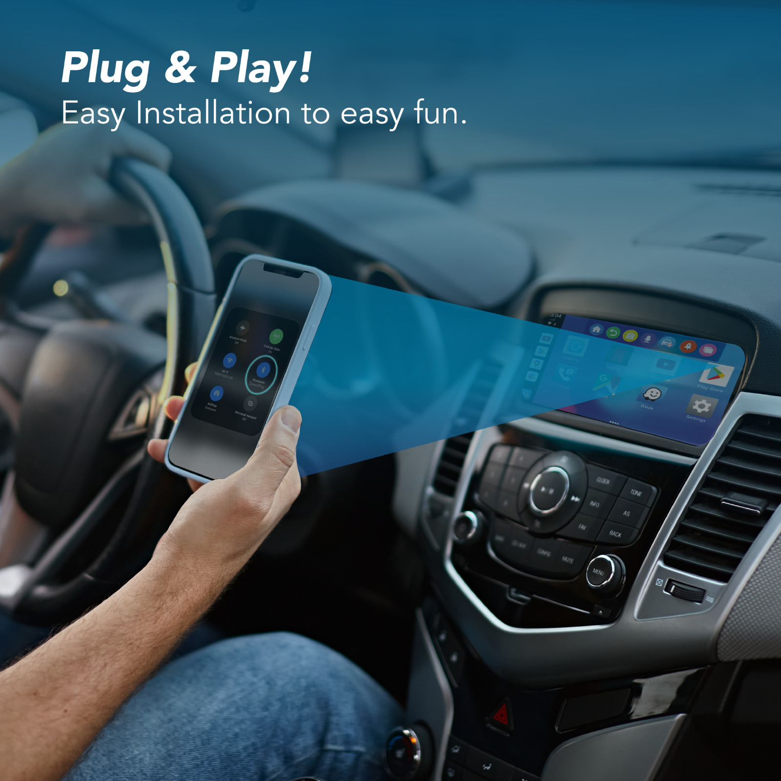 AutoSky AI Box Ultra – CarPlay Box With Android, WLAN, Bluetooth, 4GB + 64GB
