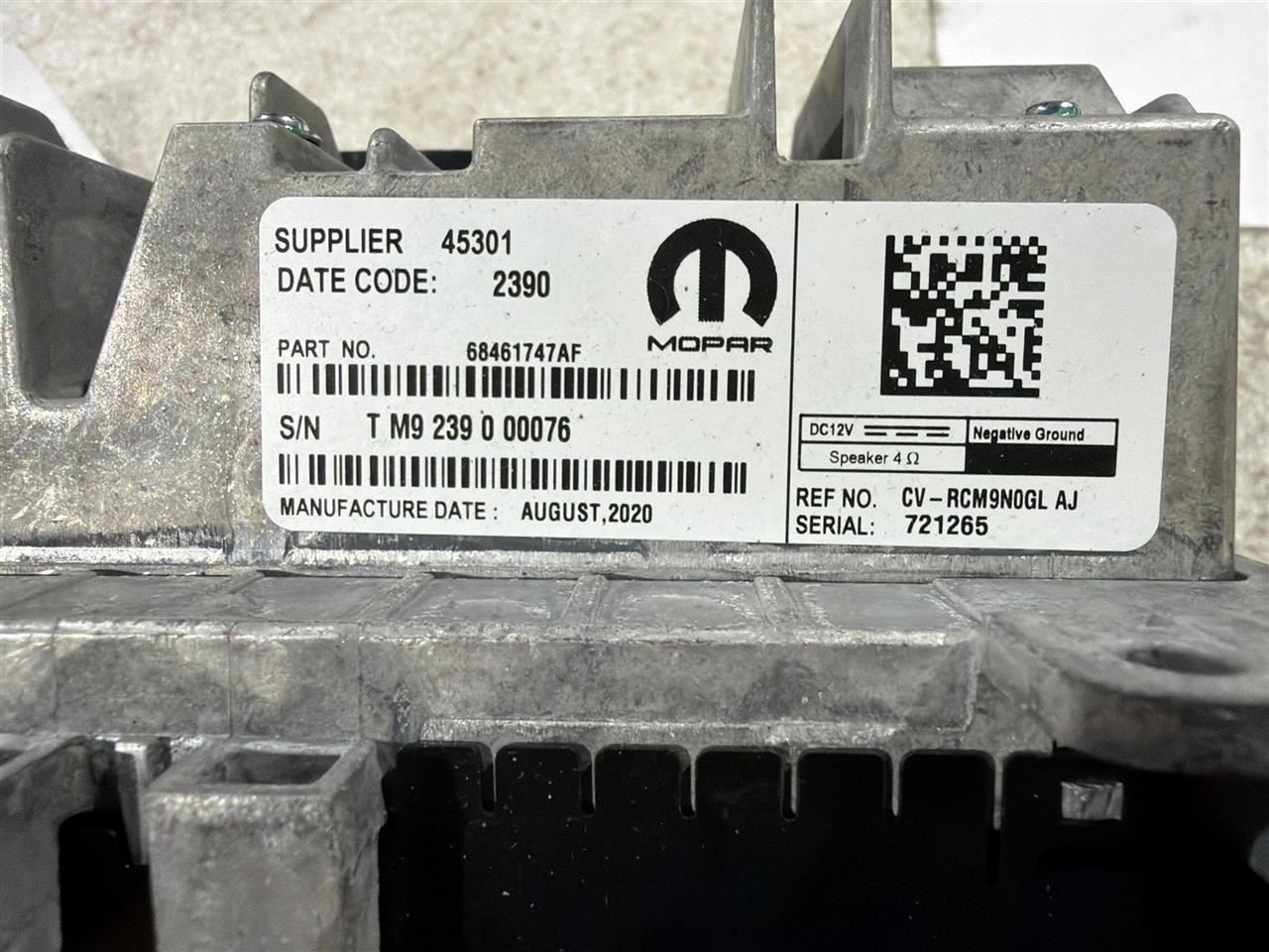 Audio Equipment Radio Display And Receiver Uconnect 4C Fits 20 300 3598510
