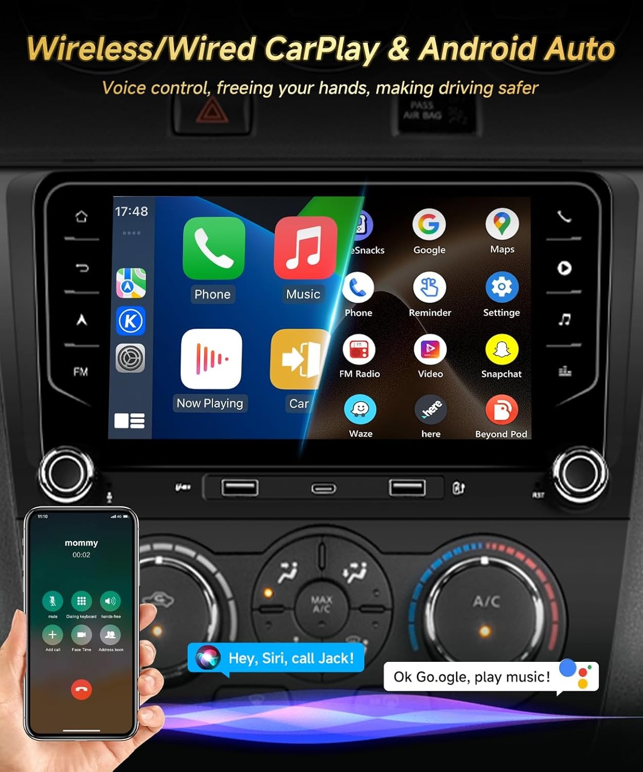 For NISSAN Altima Radio Upgrade 2007-2012 Carplay Stereo Radio Android15 Navi BT