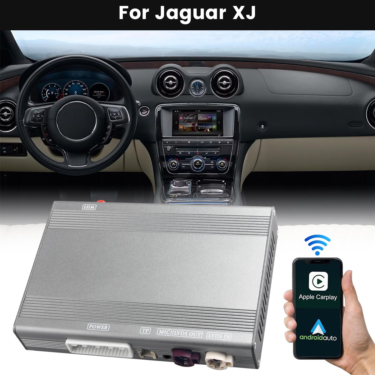 Wireless Carplay Android Auto Decoder Module For Range Rover Evoque 8″ Screen