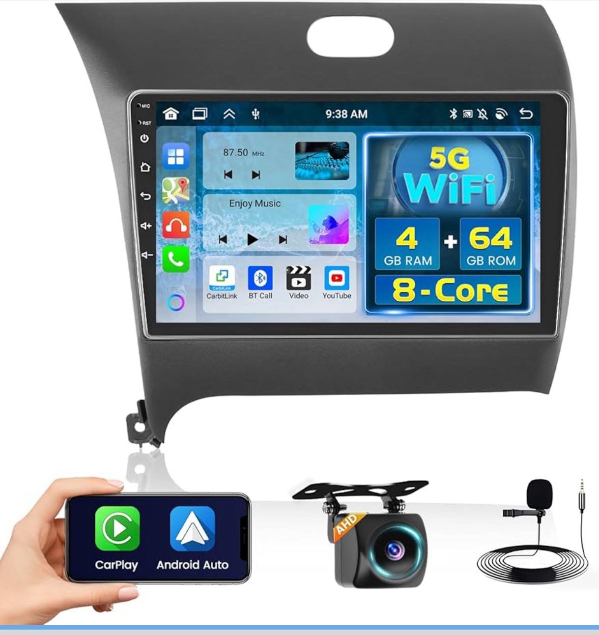 KIA Forte Cerato K3 2013-2018 Radio, 8 Core 4+64GB Android 13 Car Stereo 9 Inch