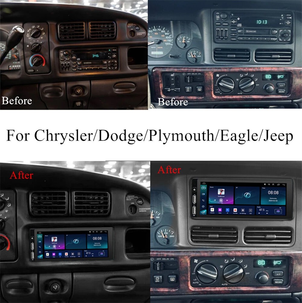 6.8″ Apple Carplay Android Auto For 1997–2002 Jeep Wrangler TJ Car Radio GPS