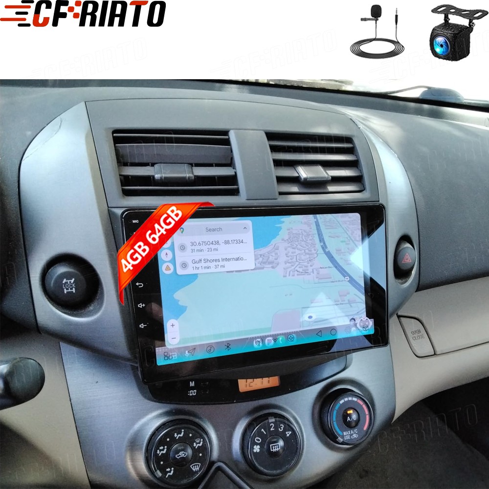 4+64GB Carplay For Toyota RAV4 2007-2012 Car Stereo Radio Android 15 GPS +Camera