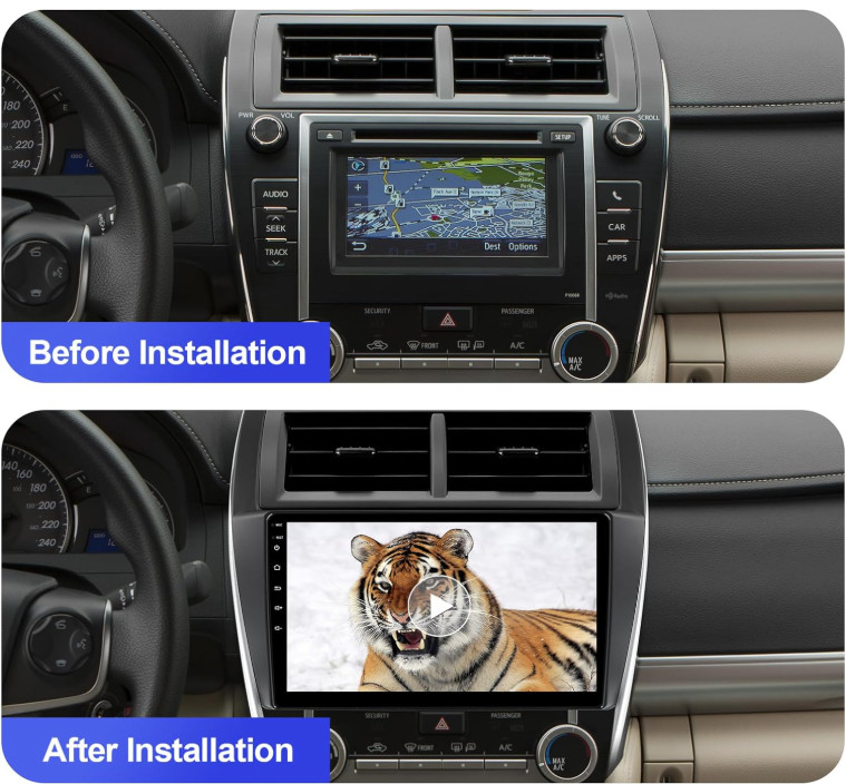 Car Stereo Radio Android 13.0 Carplay GPS FM +Cam For 2012-2014 Toyota Camry NEW