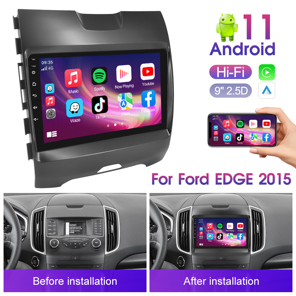 Wireless Carplay 9″ Android 11.0 Car Stereo Radio GPS WiFi For Ford Edge 2015-18