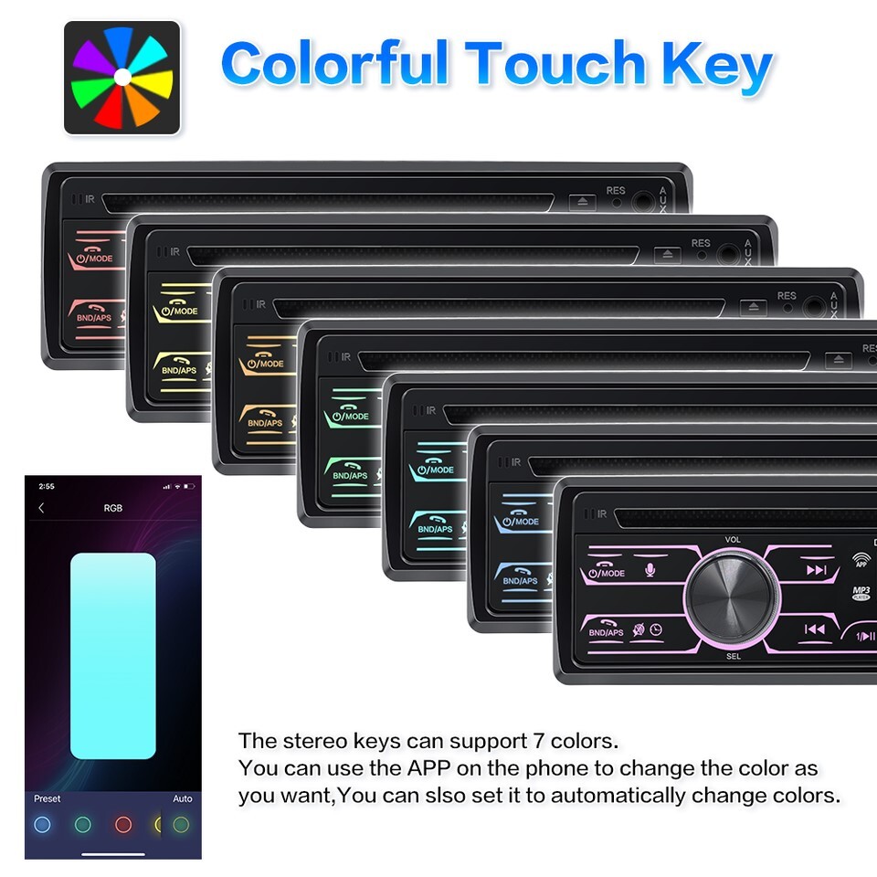 Bluetooth Car Stereo Receiver CD/DVD Player Radio Audio System Singl (FVS020793)