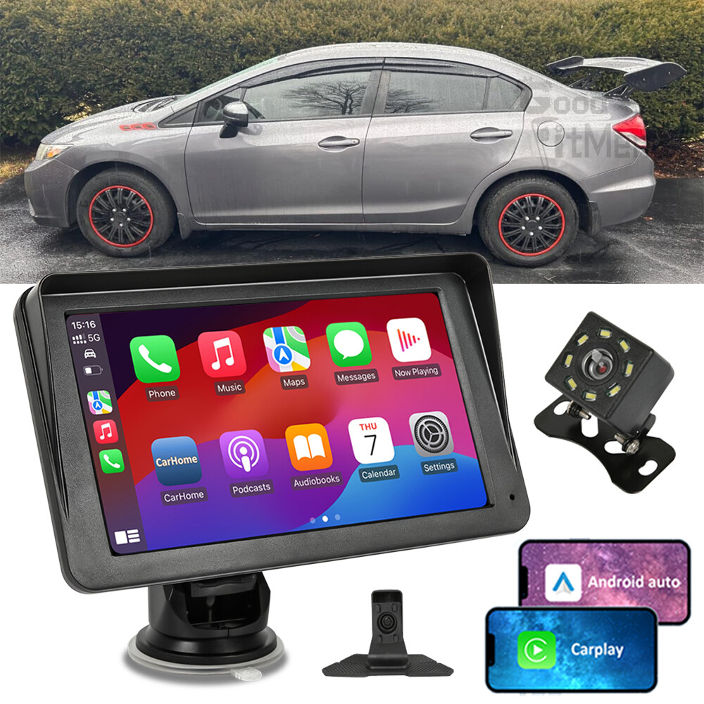 7 Inch Portable Radio Wireless Touch Screen Apple Carplay & Android Auto For Car