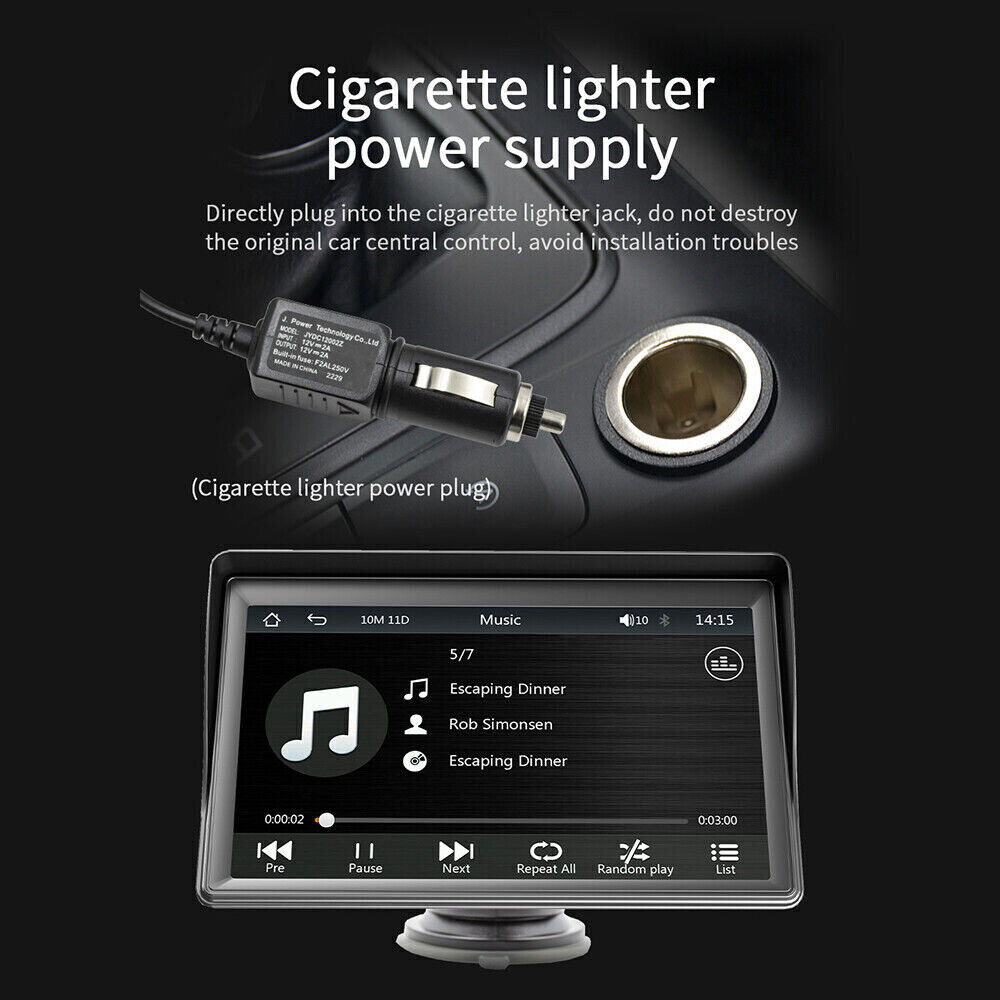 7″ Portable Car Stereo Radio Wireless Apple CarPlay Android Auto Touch Screen