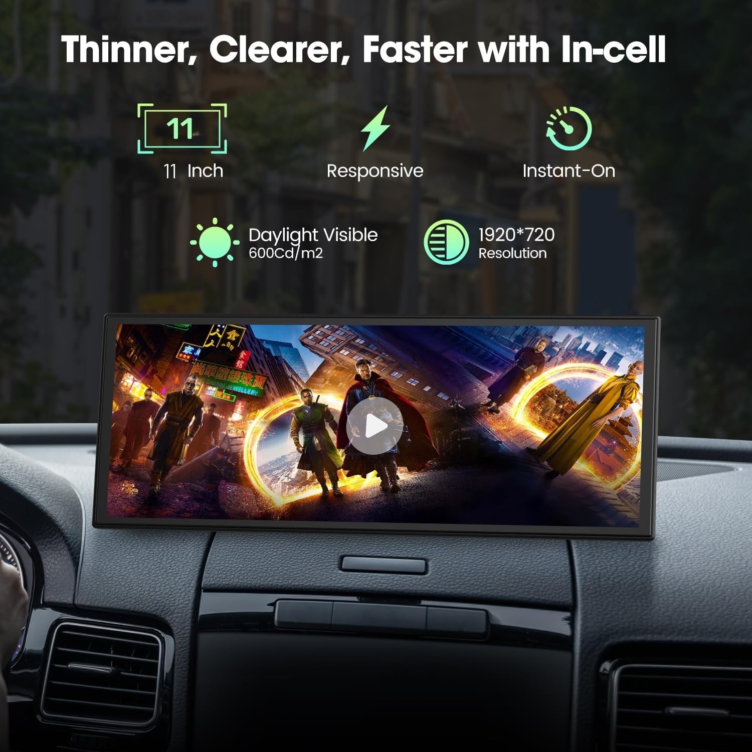 10.25″ Wireless Apple Carplay Portable Car Stereo Android Auto with Net-Flix