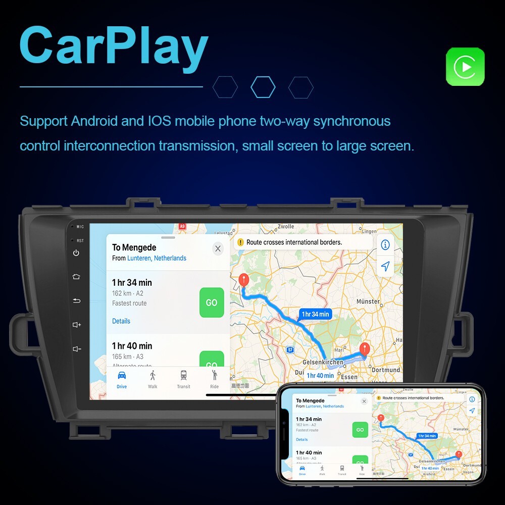 Car Radio Stereo Carplay For 2010-2015 Toyota Prius 4+64G 9in Cam Android 15